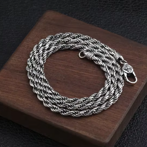 Gleipnir 925 Silver Twisted Braided Chain 3mm