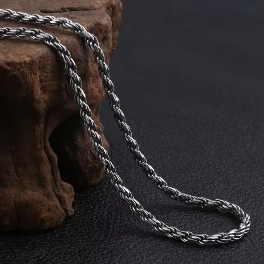 Gleipnir 925 Silver Twisted Braided Chain 3mm