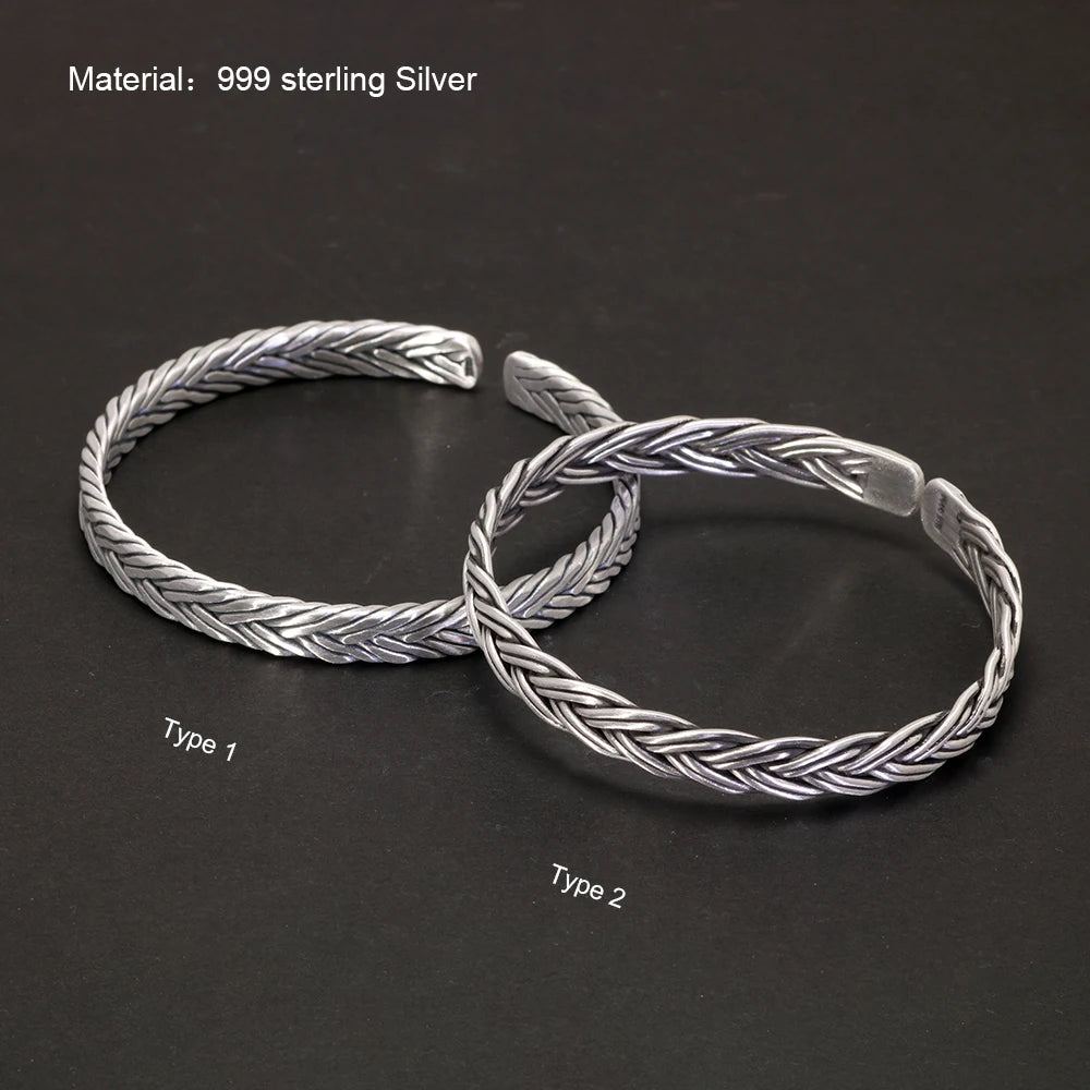 Gleipnir Arm Ring 999 Fine Silver Bangle