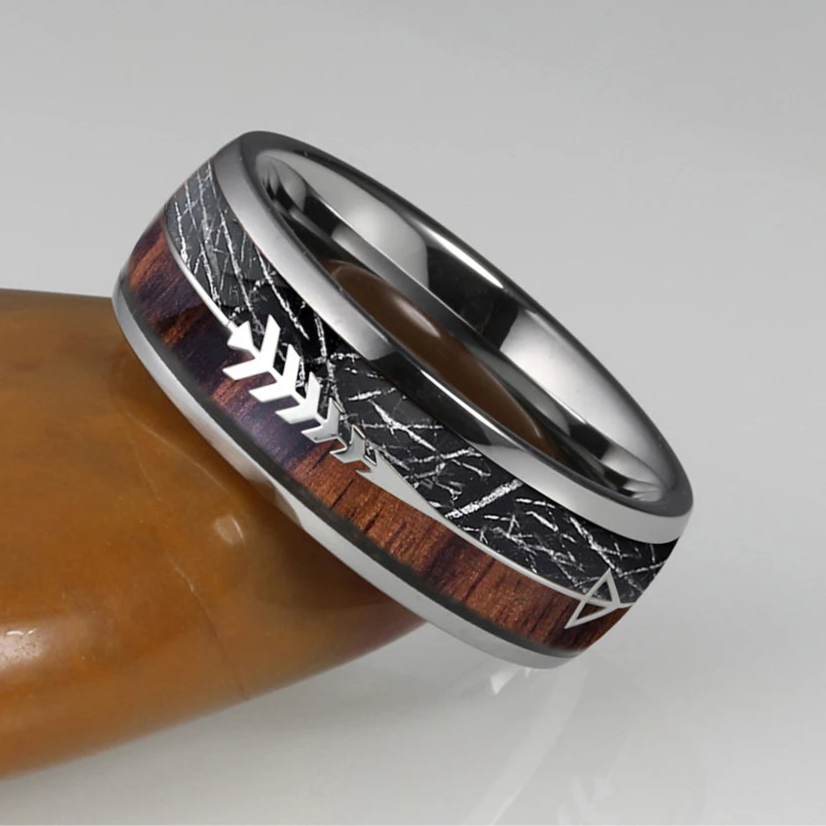 God of the Hunt Ullr Black Tungsten Wedding Ring