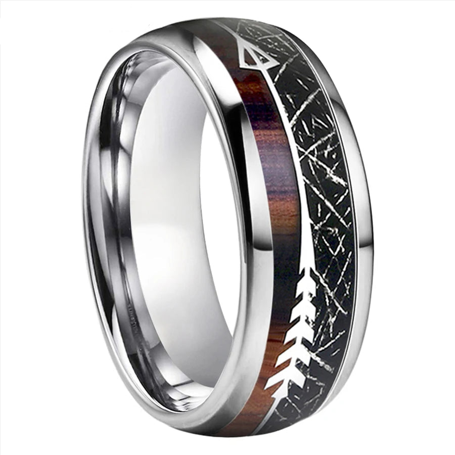 God of the Hunt Ullr Black Tungsten Wedding Ring