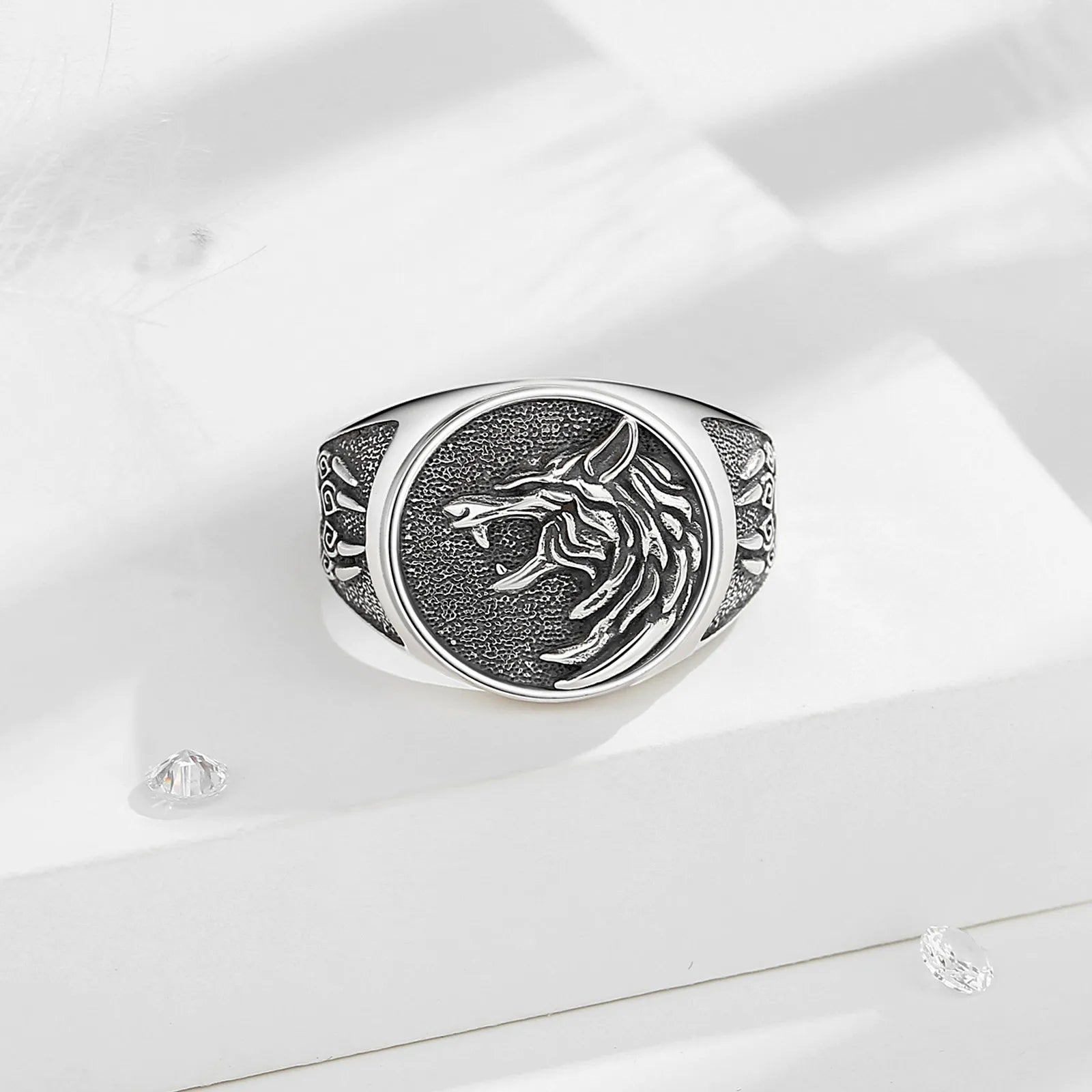 Great Wolf Fenrir 925 Sterling Silver Adjustable Ring