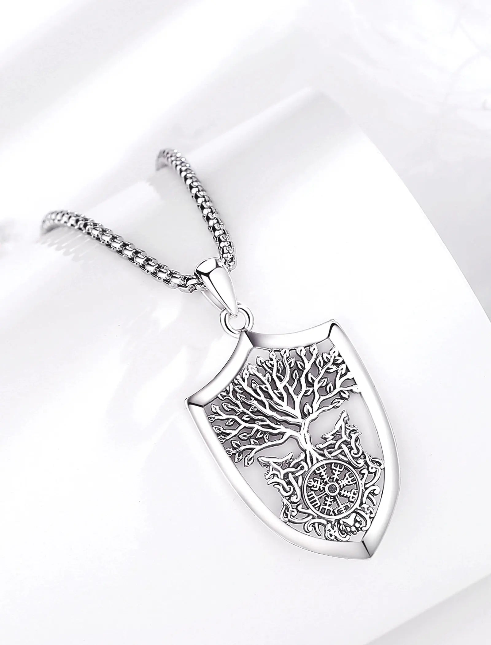 Guardians of Yggdrasil Necklace in 925 Sterling Silver