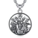 Guardians of Yggdrasil Necklace in Silver Plated Copper