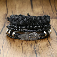 Yggdrasil Braided Wrap Leather Bracelet