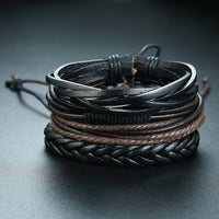 Yggdrasil Braided Wrap Leather Bracelet