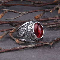 Howling Wolves Rune Ring in Stainless Steel