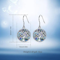 Yggdrasil over Mother of Pearl 925 Silver Earrings