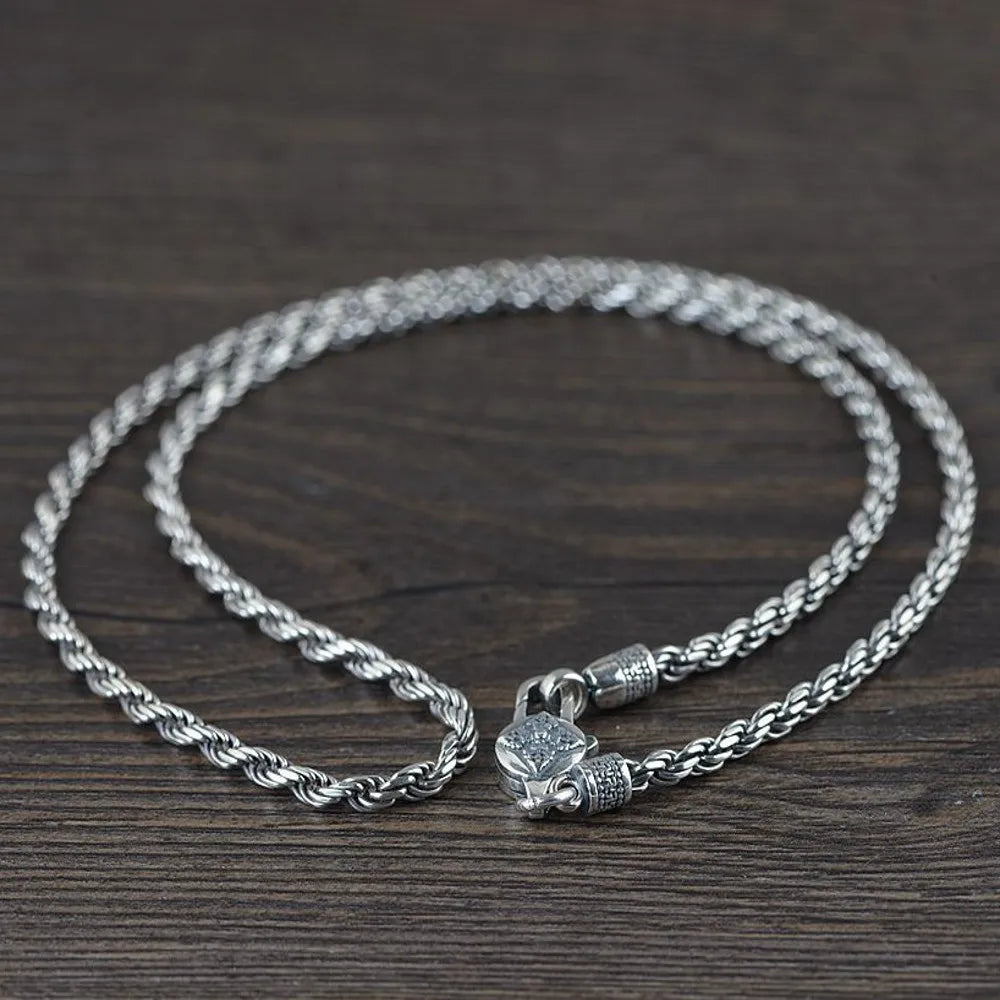 Gleipnir 925 Silver Twisted Braided Chain 3mm