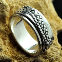 Jörmungandr 925 Sterling Silver Rotatable Ring