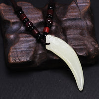 Fenrir Fang - carved Obsidian Necklace