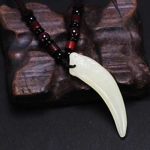 Fenrir Fang - carved Obsidian Necklace