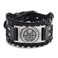 Thor Hammer Mjolnir Leather  Bracelet