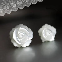 White Roses of Freyja 925 Sterling Silver Earrings