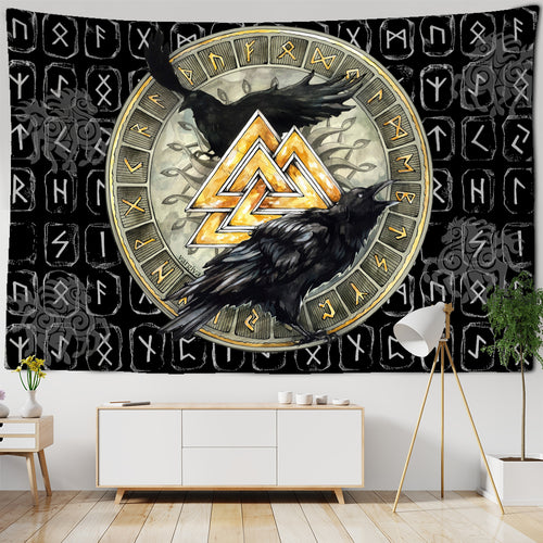 Odin Raben Wikinger Wandteppiche