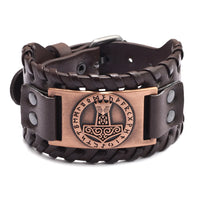 Thor Hammer Mjolnir Leather  Bracelet