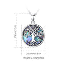 Yggdrasil 925 Sterling Silver Necklace on Abalone Shell