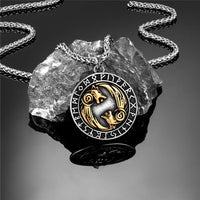 Wolves of Odin Geri and Freki Stainless Steel Necklace