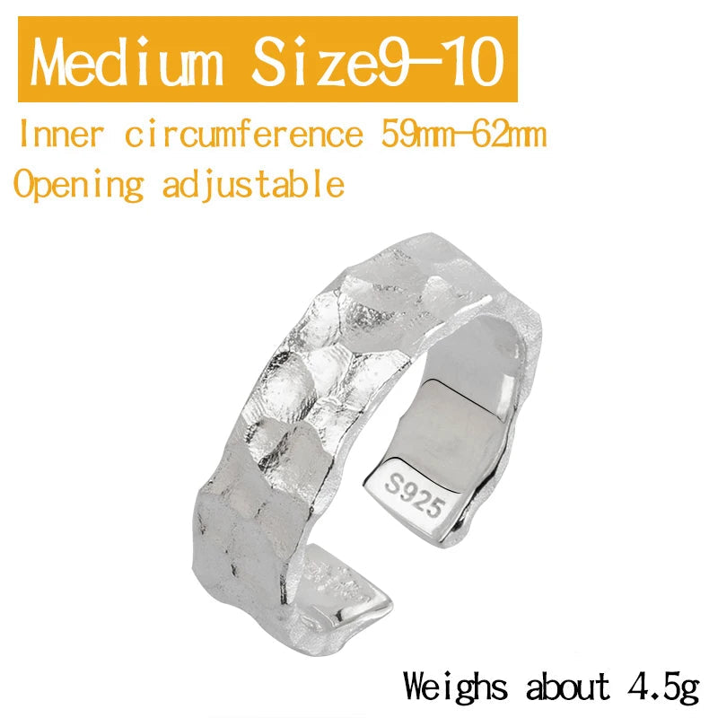 Thor and Sif Blessings Hammered and Adjustable Ring in 925 Sterling Silver