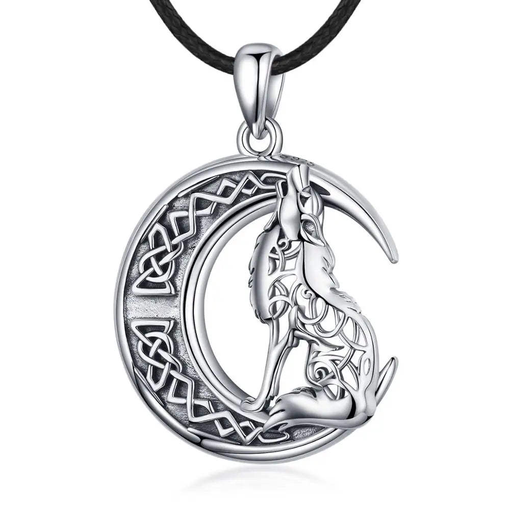 Fenrir Wolf Norse Knot 925 Silver Pendant