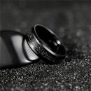 Thor Lightning Strike 8mm Titanium Ring with Electroplated Black Inlay