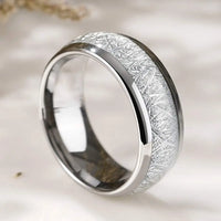 Thor Thunderbolt Tungsten Carbide Ring with Meteorite Inlay