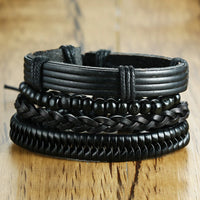 Yggdrasil Braided Wrap Leather Bracelet