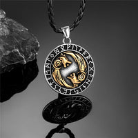 Wolves of Odin Geri and Freki Stainless Steel Necklace