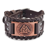 Thor Hammer Mjolnir Leather  Bracelet