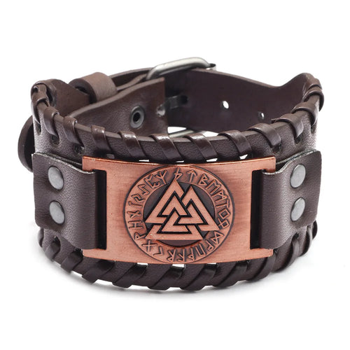 Thor Hammer Mjolnir Leather  Bracelet