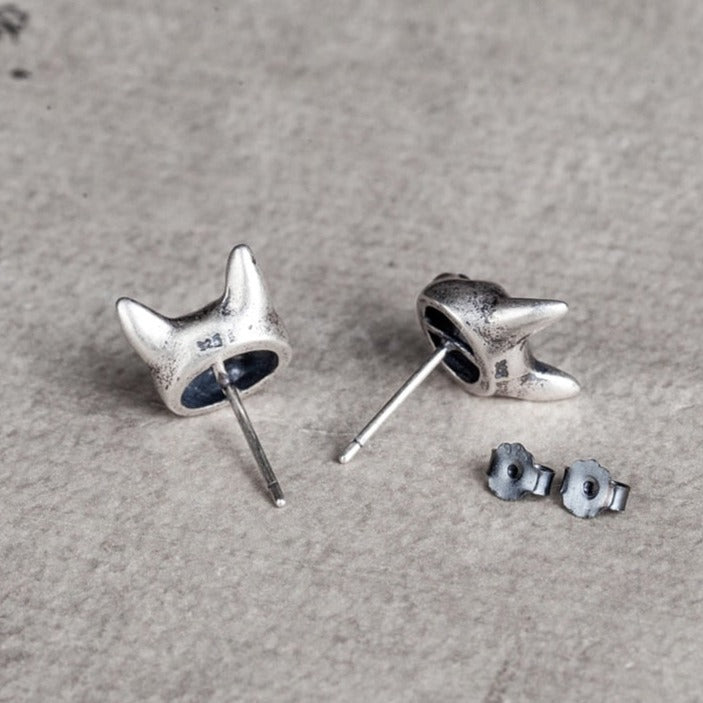 Freyja Cats 925 Sterling Silver Stud Earrings