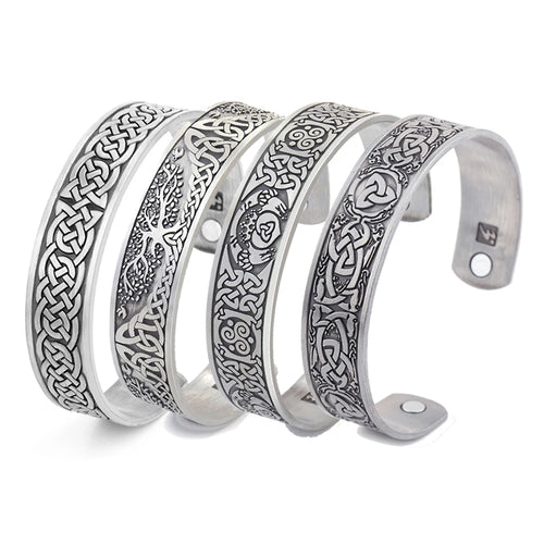 Yggdrasil, the Tree of Life with Norse Knots, Bracelet in 316L Stainless Steel