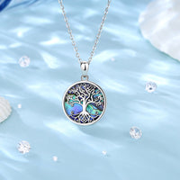 Yggdrasil 925 Sterling Silver Necklace on Abalone Shell