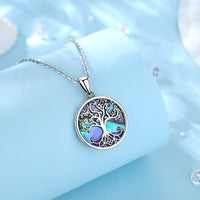 Yggdrasil 925 Sterling Silver Necklace on Abalone Shell
