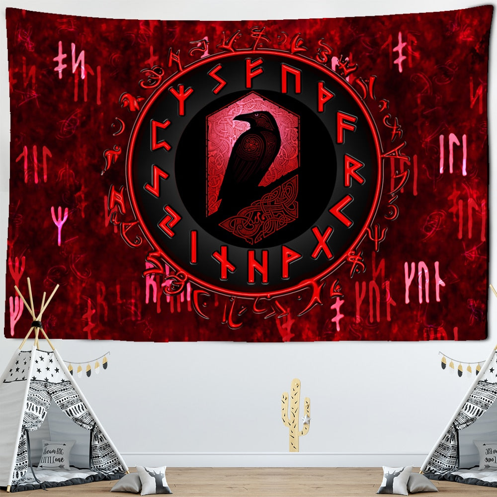 Odin Ravens Viking Wall Hanging Tapestries