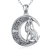 Fenrir Wolf Norse Knot 925 Silver Pendant