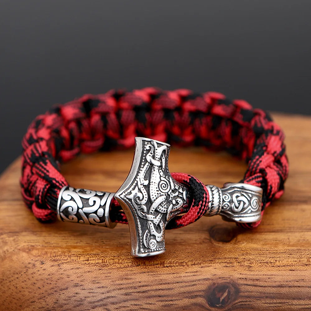 Mjolnir Hammer Paracord Amulet