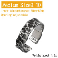 Thor and Sif Blessings Hammered and Adjustable Ring in 925 Sterling Silver