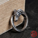 Thor Chariot Goats 925 Sterling Silver Adjustable Ring