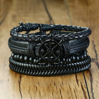 Yggdrasil Braided Wrap Leather Bracelet