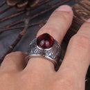 Howling Wolves Rune Ring in Stainless Steel