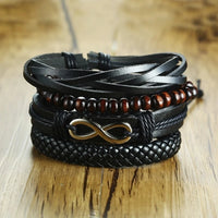 Yggdrasil Braided Wrap Leather Bracelet