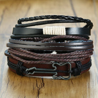 Yggdrasil Braided Wrap Leather Bracelet