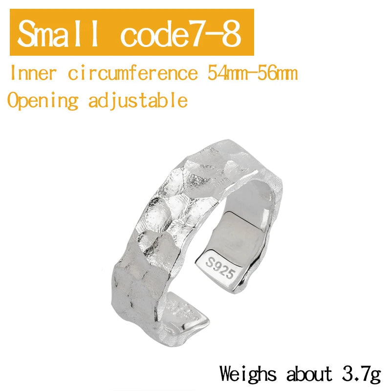 Thor and Sif Blessings Hammered and Adjustable Ring in 925 Sterling Silver