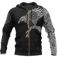 Vikings 3D Rune Tattoo Raven Triskelion Sweatshirt, Noorse Heren Mythe Grote Zakken Losse Jas (Kleur: Hoodie, Maat: M Vikings 3D Rune Tattoo Raven Triskelion Sweatshirt, Noorse Heren Mythe Grote Zakken Losse Jas (Kleur: Hoodie, Maat: M