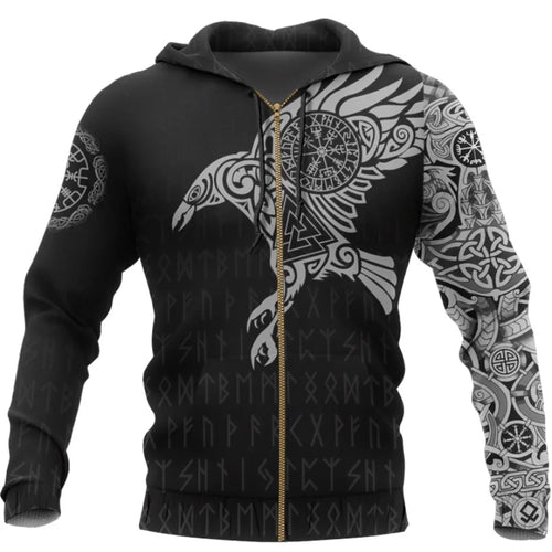 Viking Armor Raven 3D Printed Hoodie
