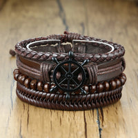 Yggdrasil Braided Wrap Leather Bracelet