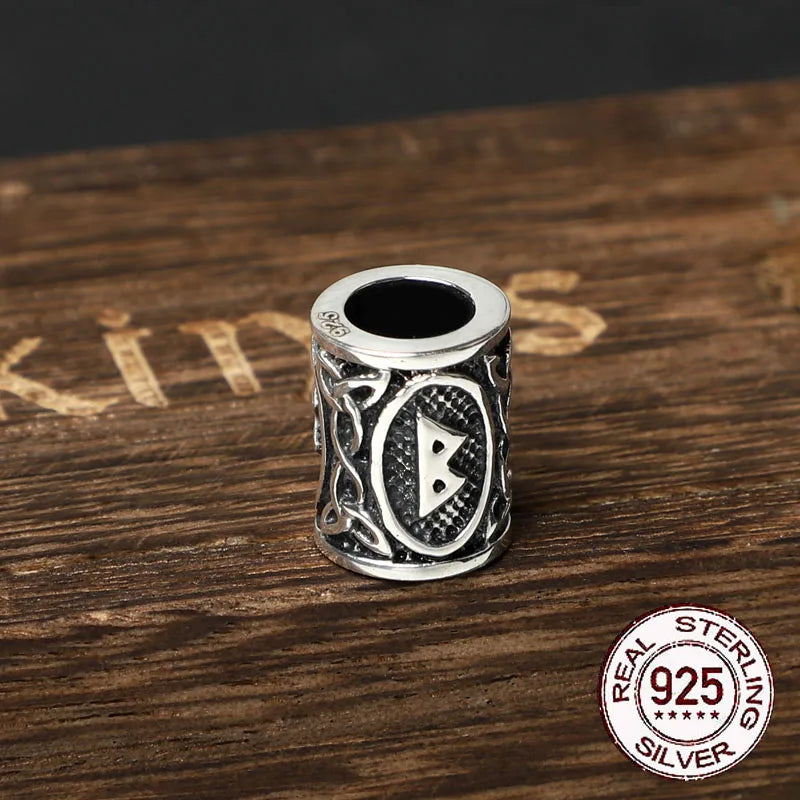 Sterling Silver Runes Beard Rings