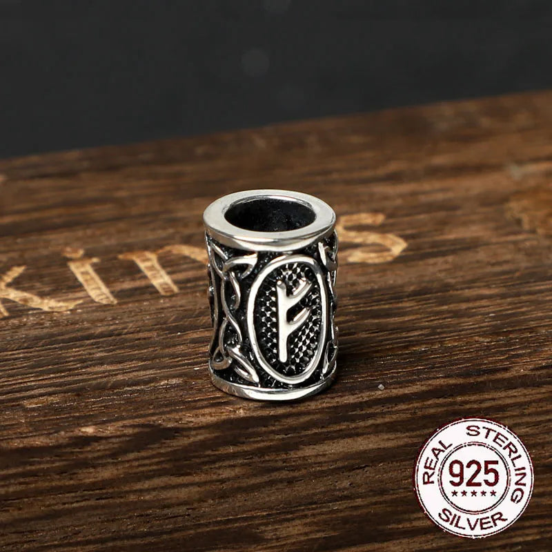 Sterling Silver Runes Beard Rings