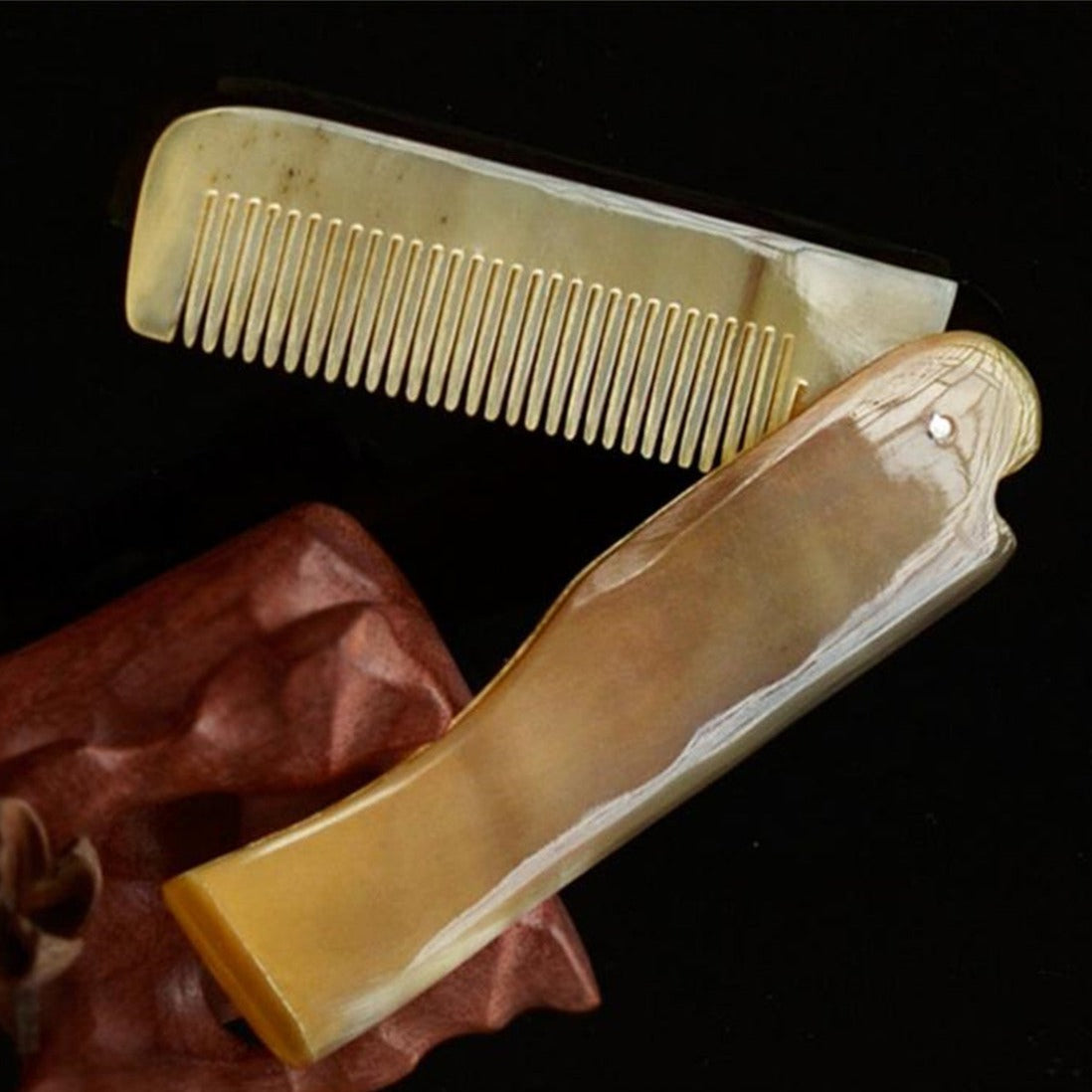 Viking Folding Comb in Ox Horn